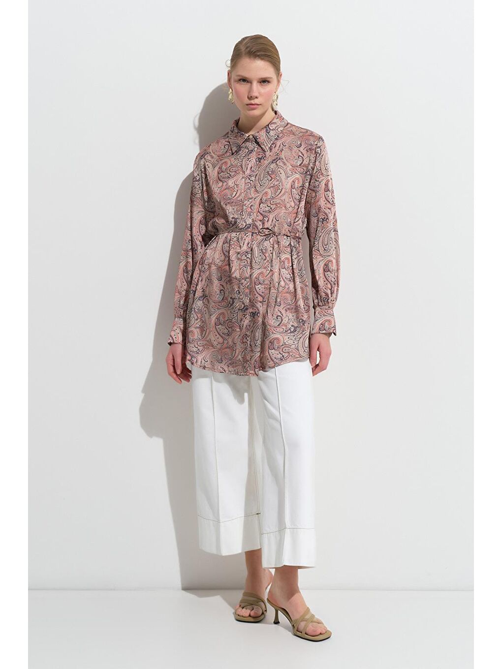 Miri Desenli Gömlek Pembe-2