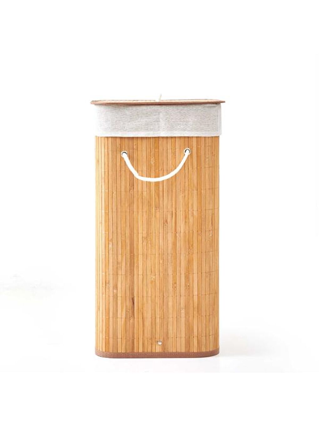 Bej Bambu Çamaşır Sepeti - 60 Litre-5