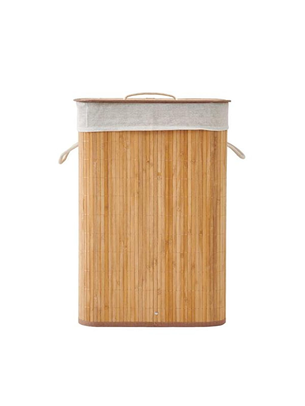 Bej Bambu Çamaşır Sepeti - 60 Litre-7