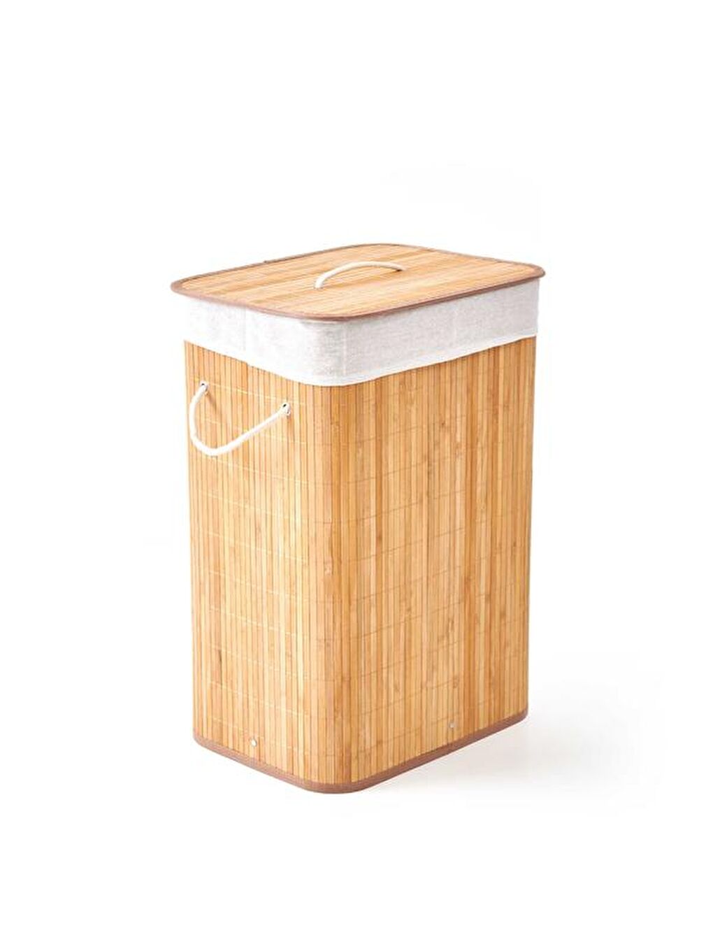 Bej Bambu Çamaşır Sepeti - 60 Litre-8