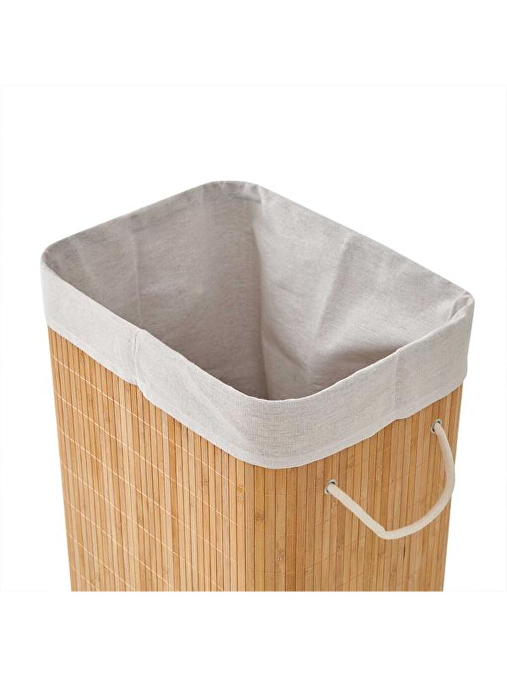 Bej Bambu Çamaşır Sepeti - 60 Litre-9