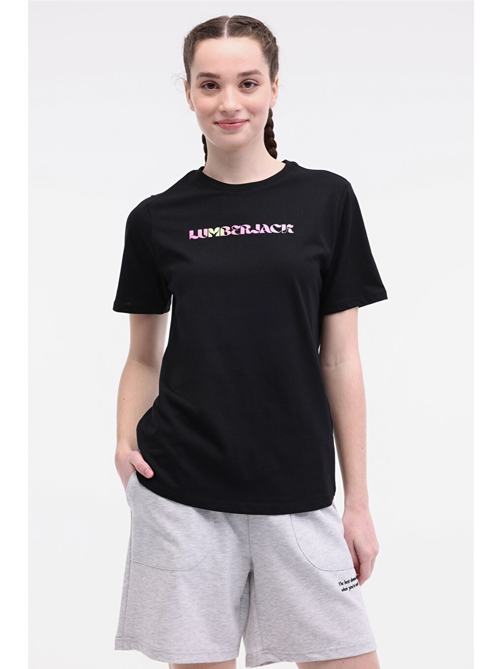 WL VENUS 11MD1052 5FX Siyah Kadın Kısa Kol T-Shirt