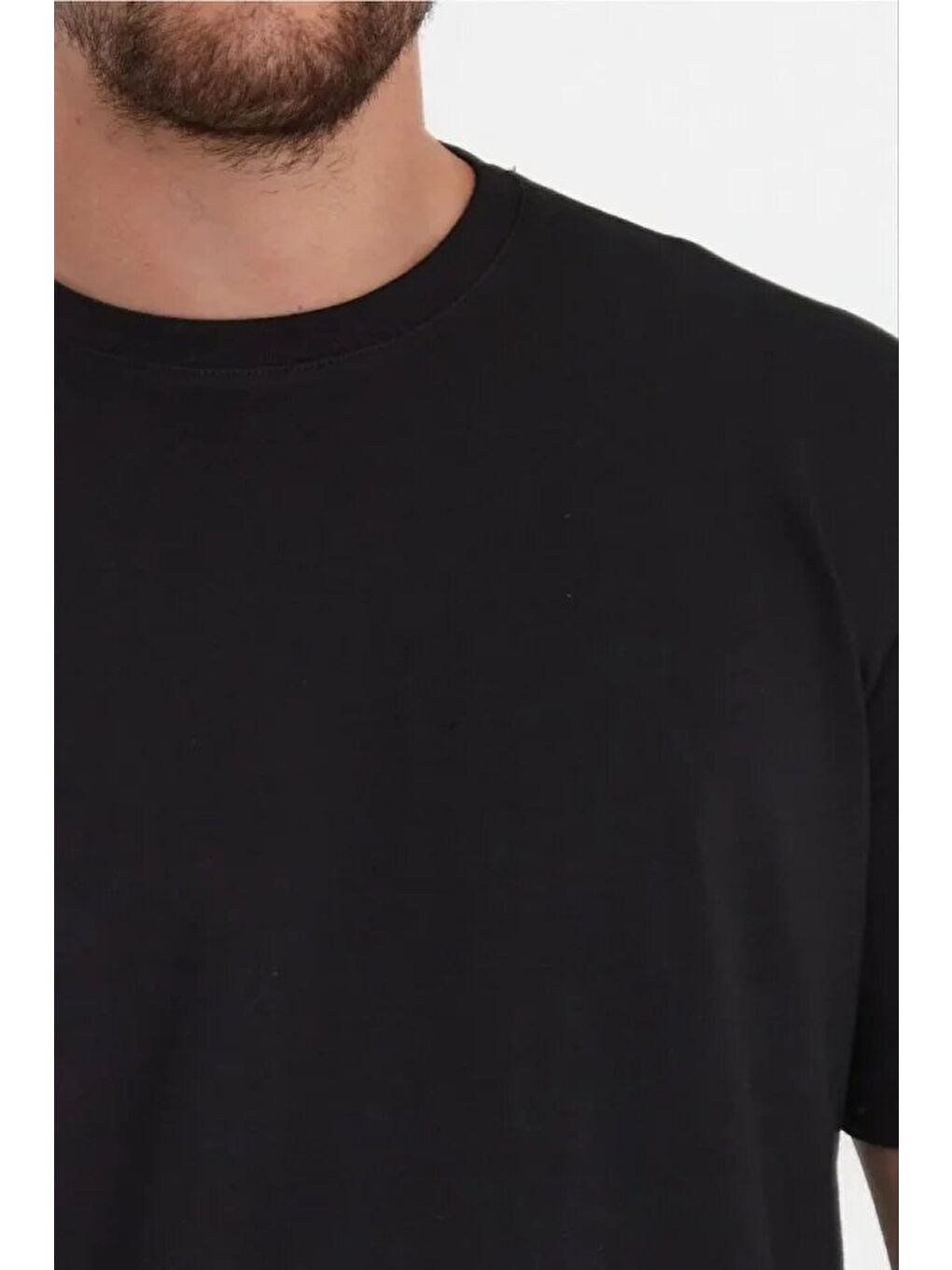 Erkek 24/1 Düz A Kalite Oversize T-shirt - Siyah-1