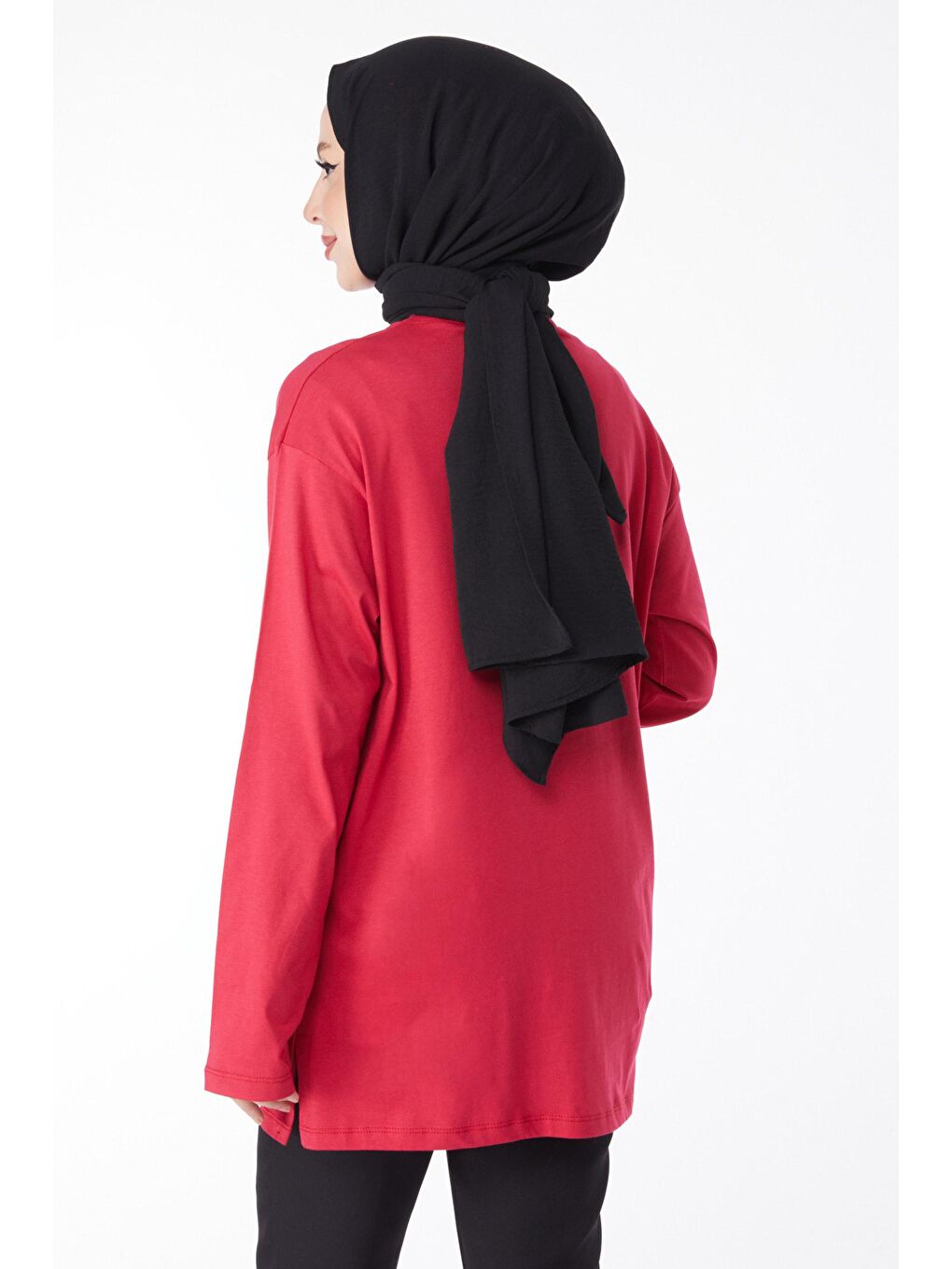 Bisiklet Yaka Kadın Fuşya Tişört - 24189-4