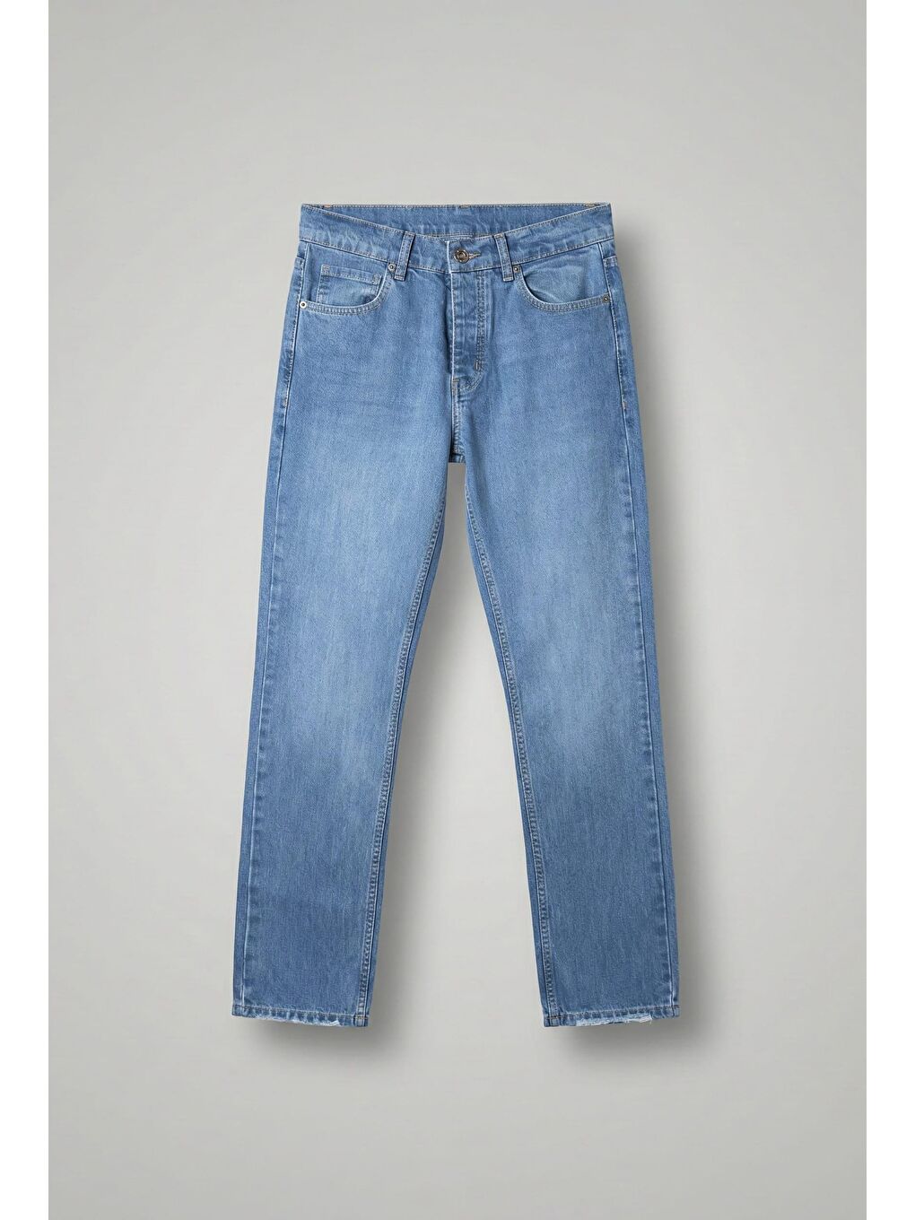 Erkek Slim Fit %100 Pamuk Essential Basic Jean Mavi