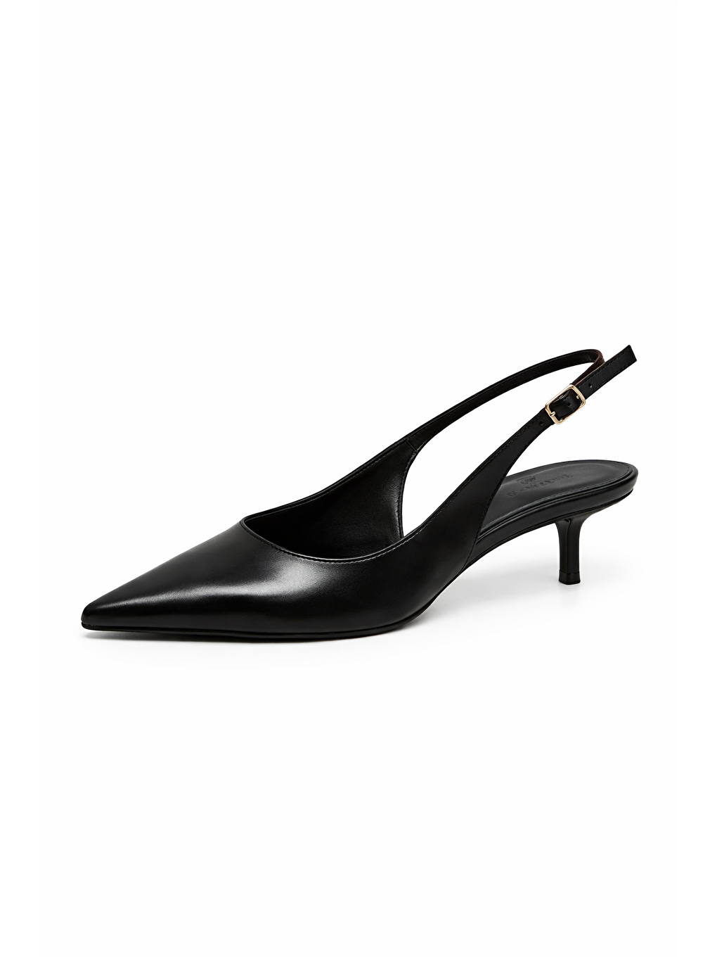 Marcela  Kadın Topuklu Kırışık Deri Ayakkabı Siyah