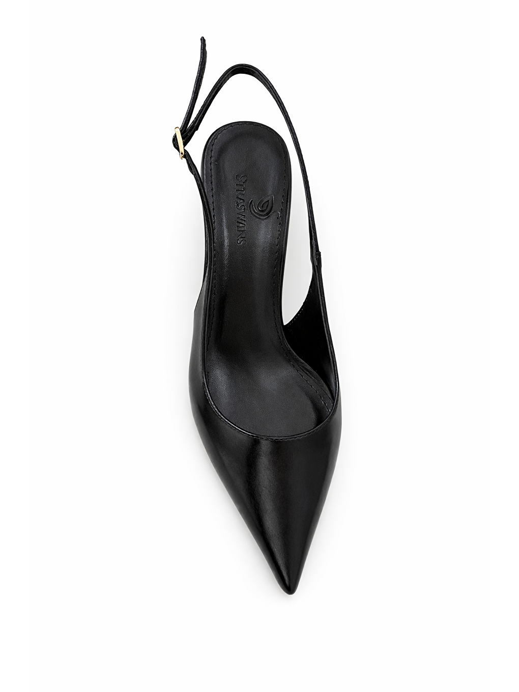 Marcela  Kadın Topuklu Kırışık Deri Ayakkabı Siyah-1