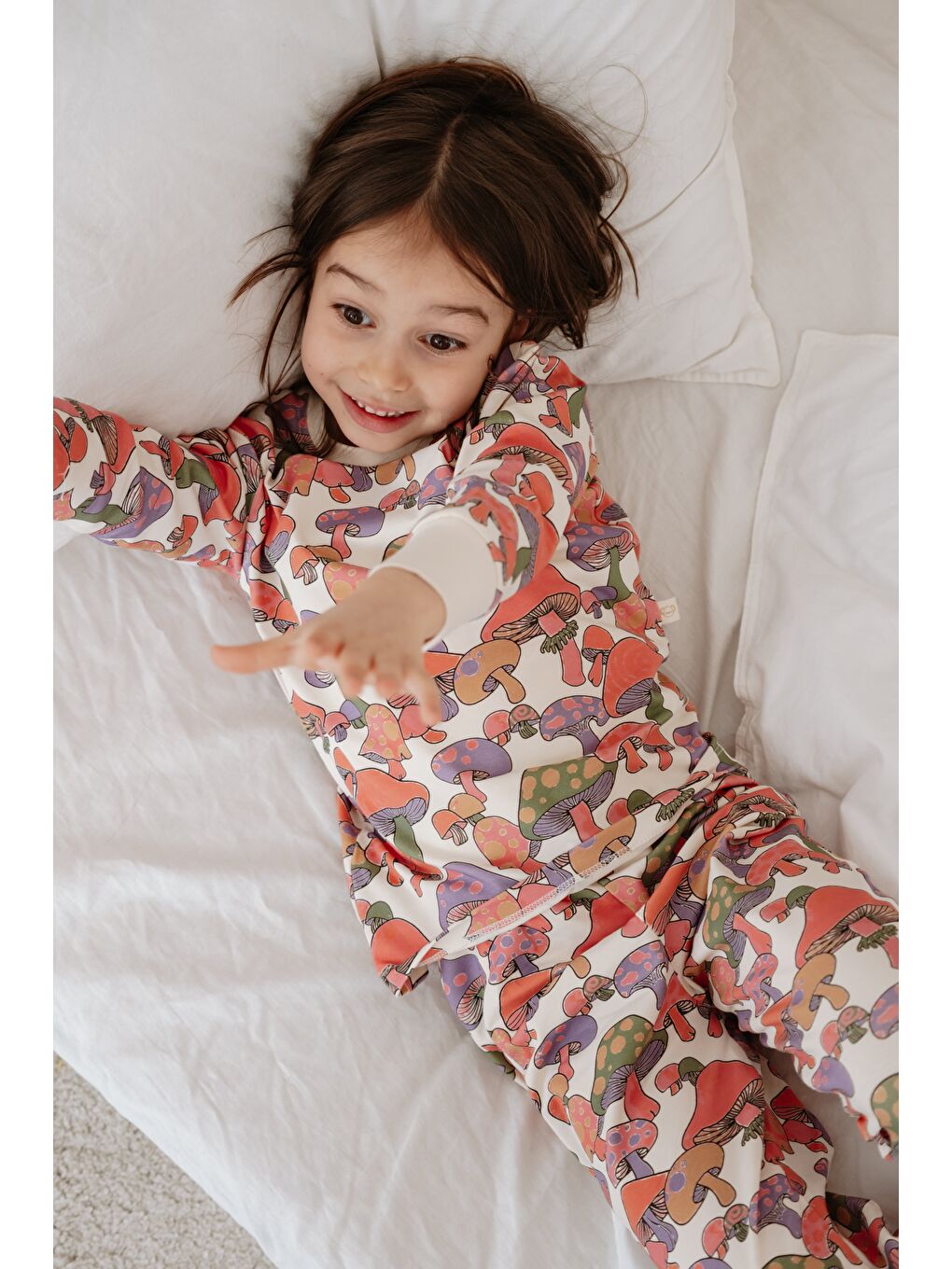 Pembe Mantar Baskılı Color Shapes Çocuk Pijama Seti-4