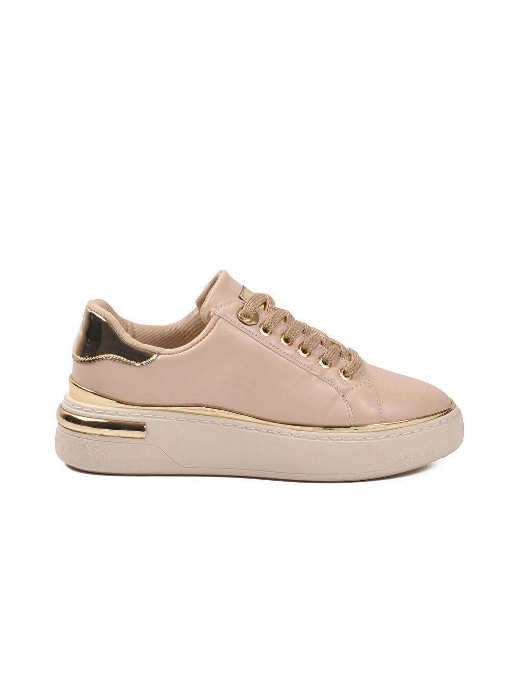 Bej Bağcıklı Hafif Kadın Sneaker Lady 029 Z-1