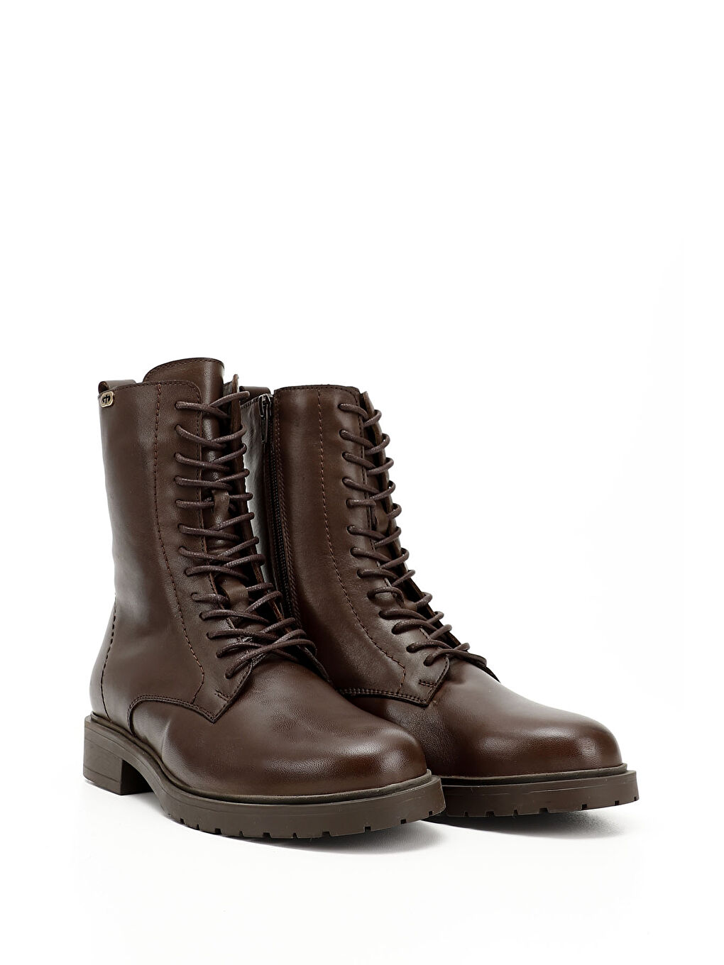 Kahverengi Kadın ORTA KAHVERENGİ Fermuarlı Hakiki Deri Postal Bot-1