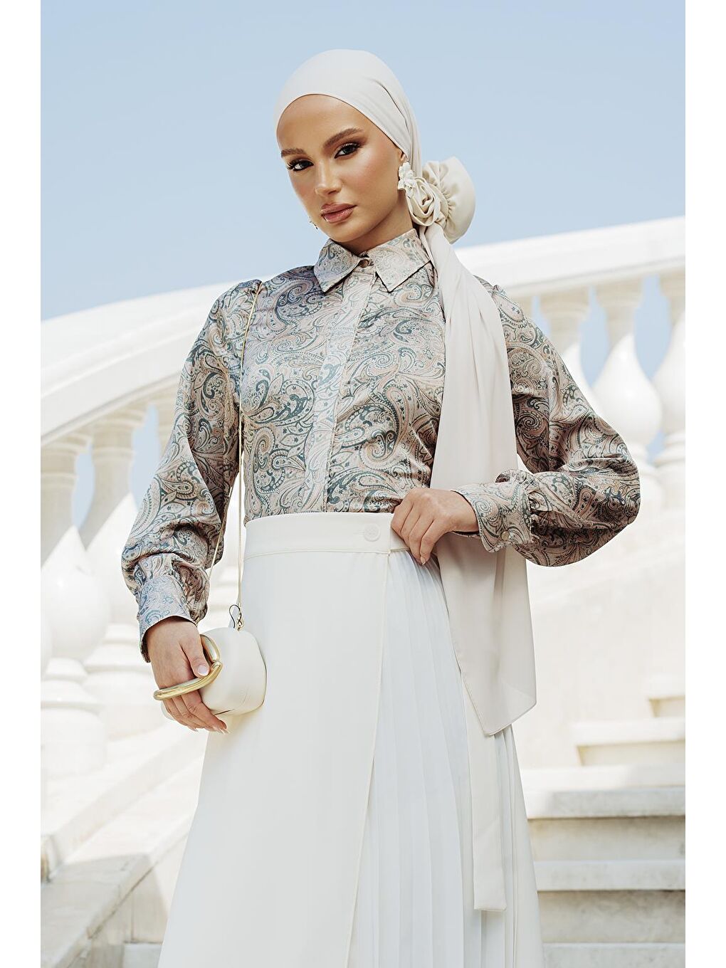 Miri Desenli Gömlek Yeşil-4