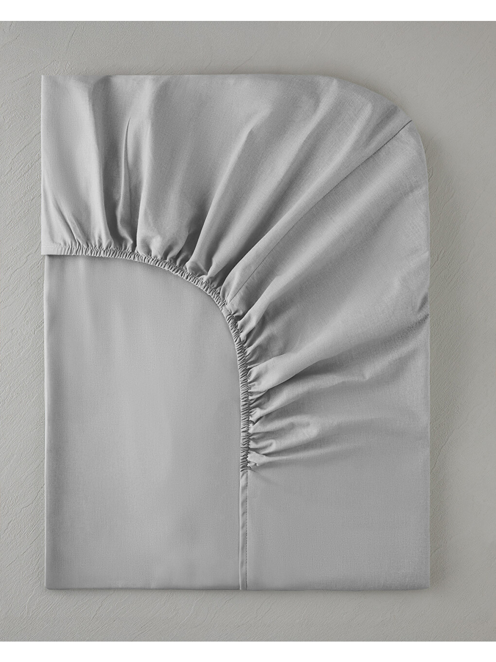 Gri Pure Pamuklu Tek Kişilik Plus Lastikli Çarşaf 120x200 Cm Çakıl Taşı