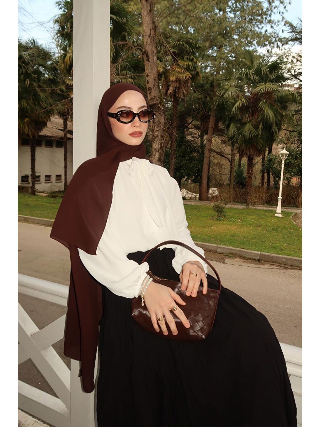 Melsa Büzgülü Fularlı Gömlek Ekru-1