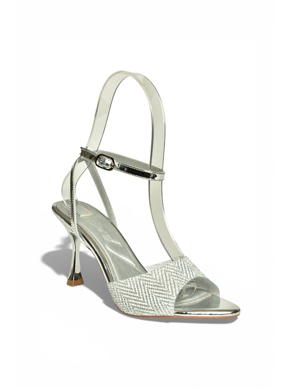 Gri Gümüş Kadın Topuklu Ayakkabı Y820140034-5