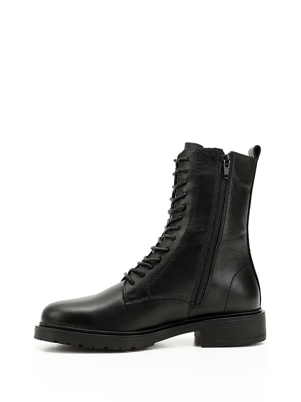 Mor Kadın ZÜMRÜT-SİYAH Fermuarlı Hakiki Deri Postal Bot-2