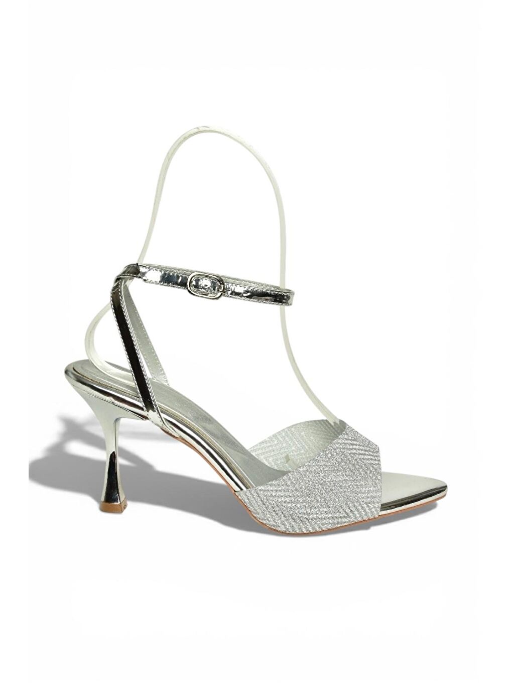 Gri Gümüş Kadın Topuklu Ayakkabı Y820140034-6