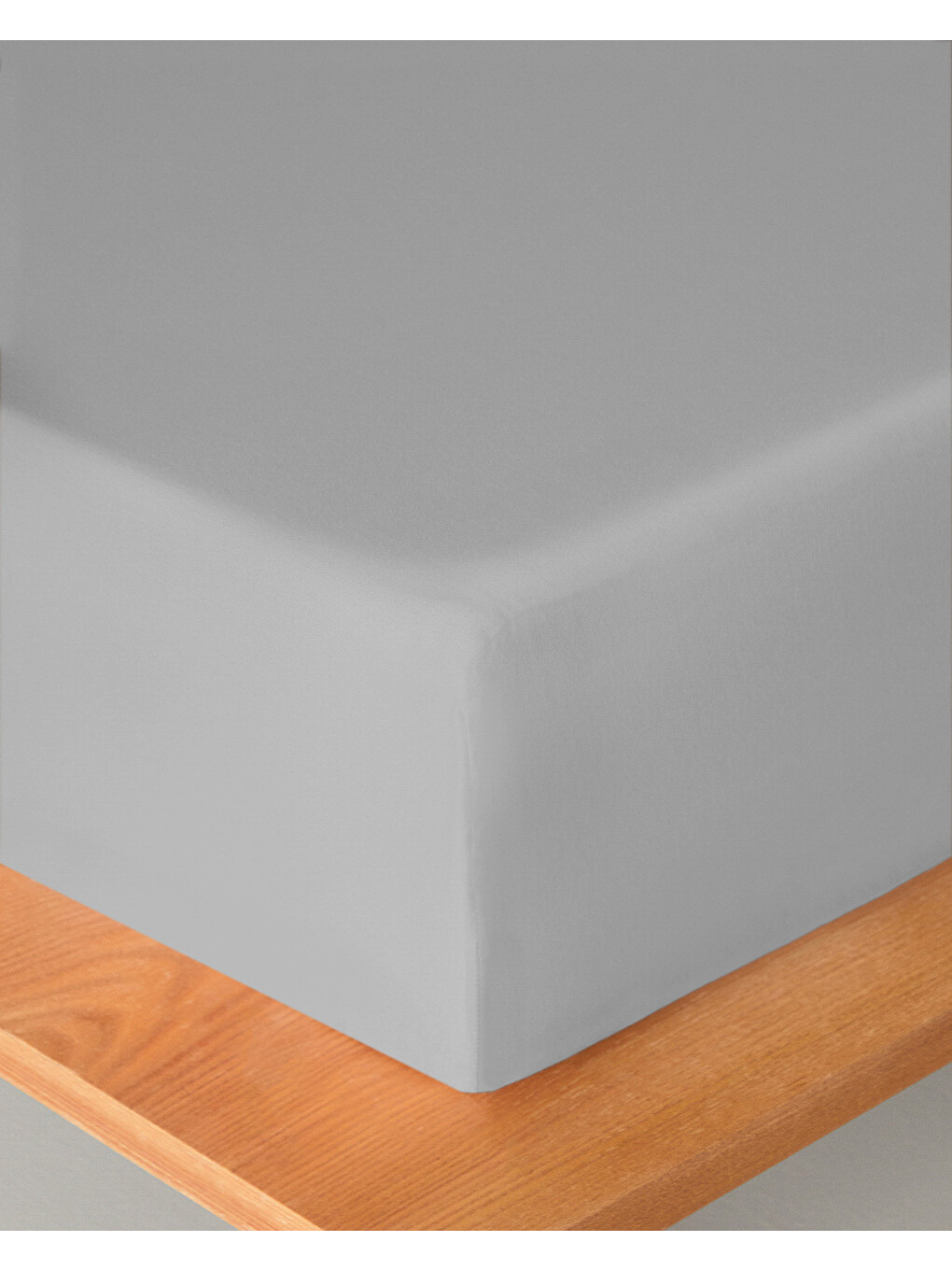 Gri Pure Pamuklu Tek Kişilik Plus Lastikli Çarşaf 120x200 Cm Çakıl Taşı-2