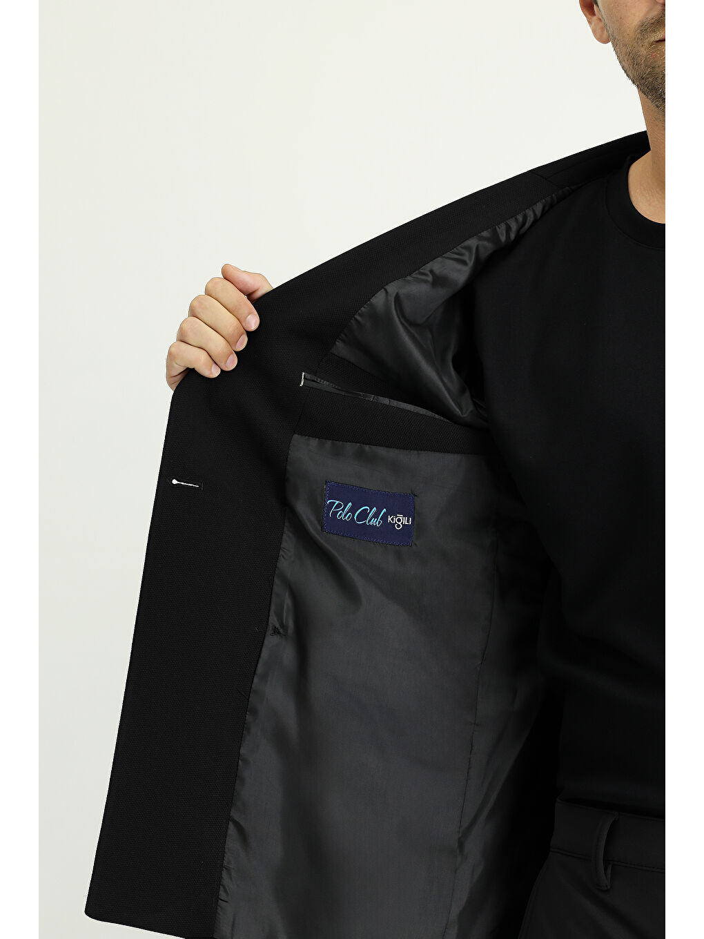 Siyah Regular Fit Kruvaze Ceket-5