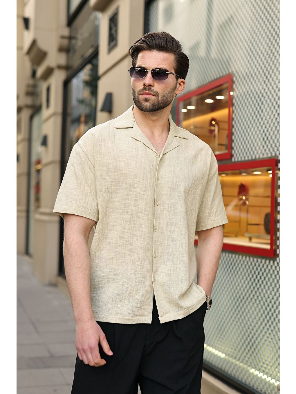 Mint Yeşili %100 Pamuklu Rahat Kesim Erkek Gömlek E6773