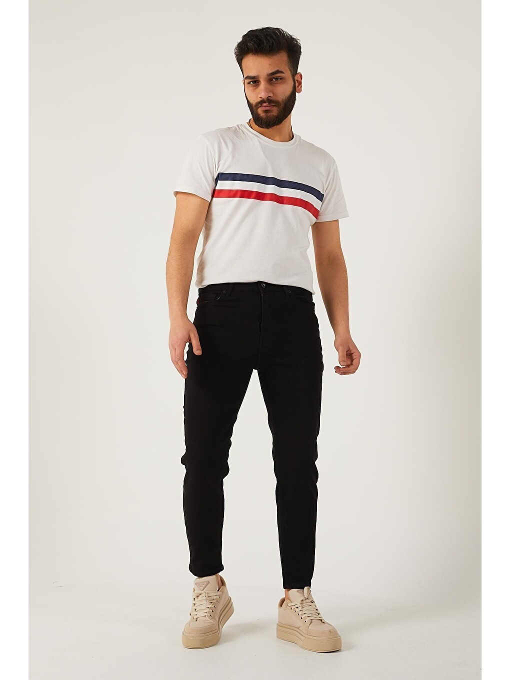 Siyah Erkek Elastanlı Boyfriend Jean Denim Pantolon-1