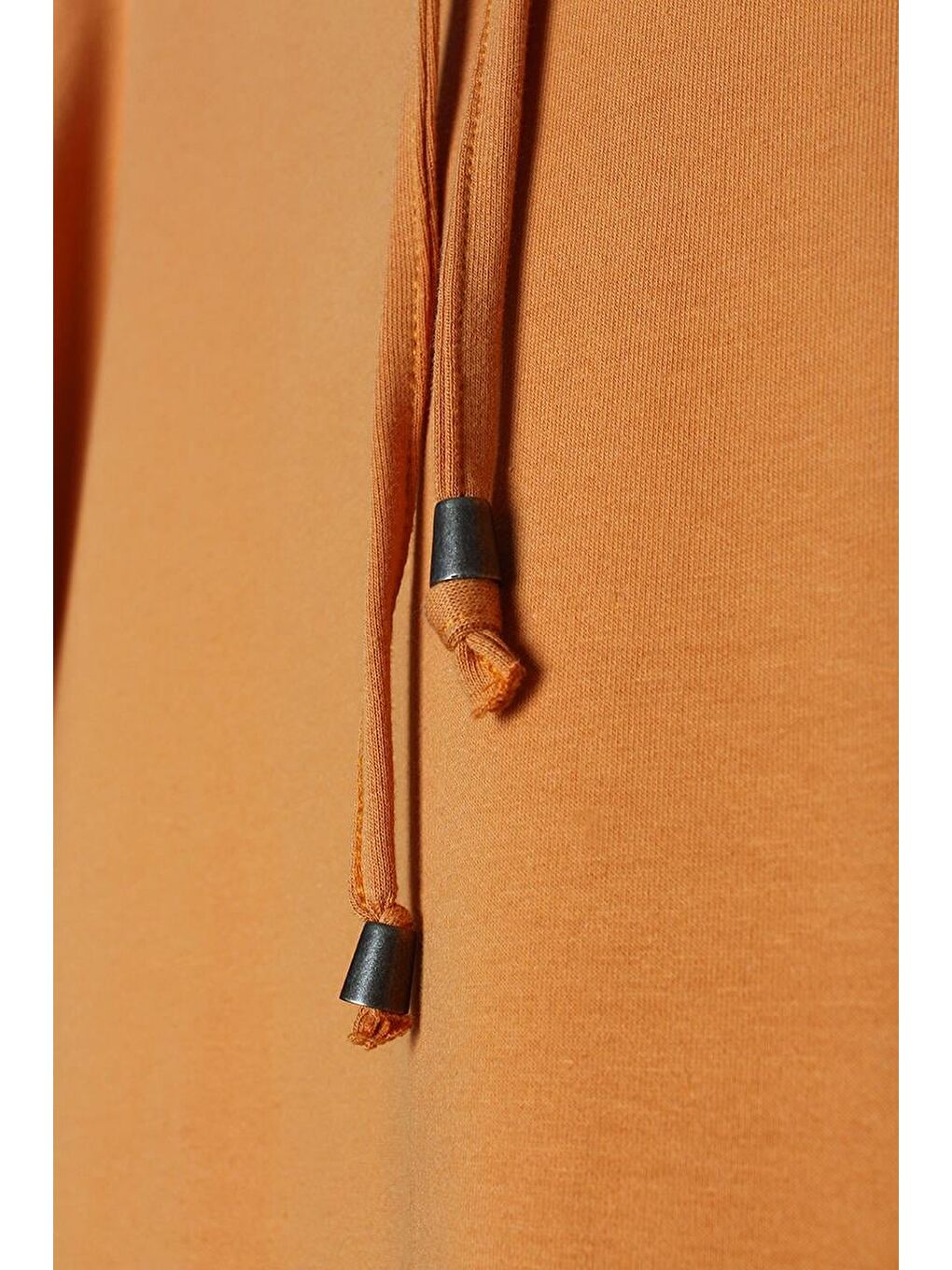 Soft Turuncu Kapüşonlu Örme Elbise-4