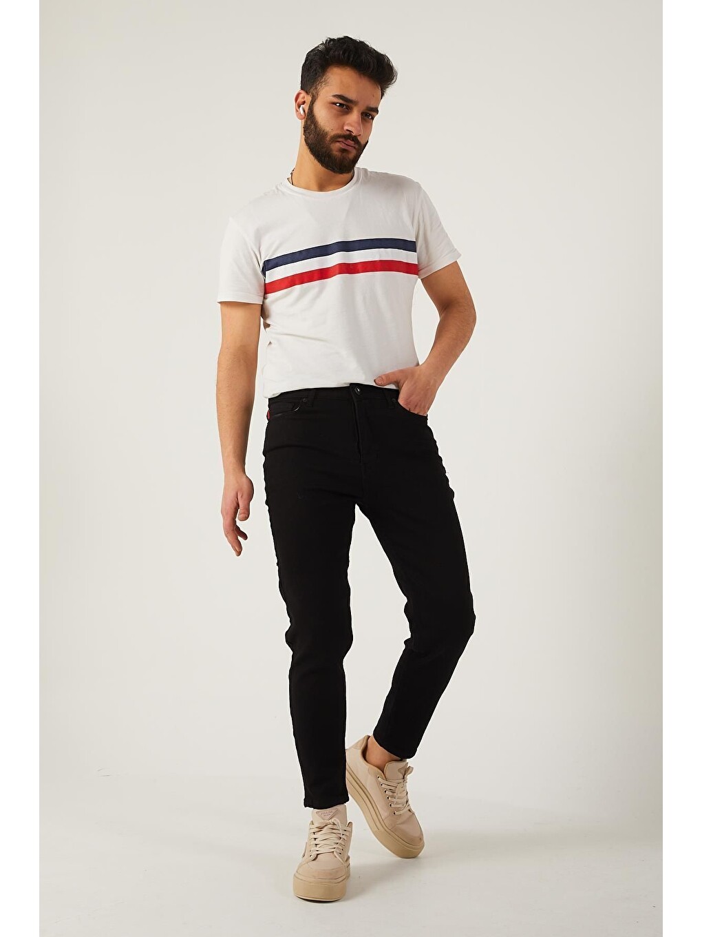 Siyah Erkek Elastanlı Boyfriend Jean Denim Pantolon-2