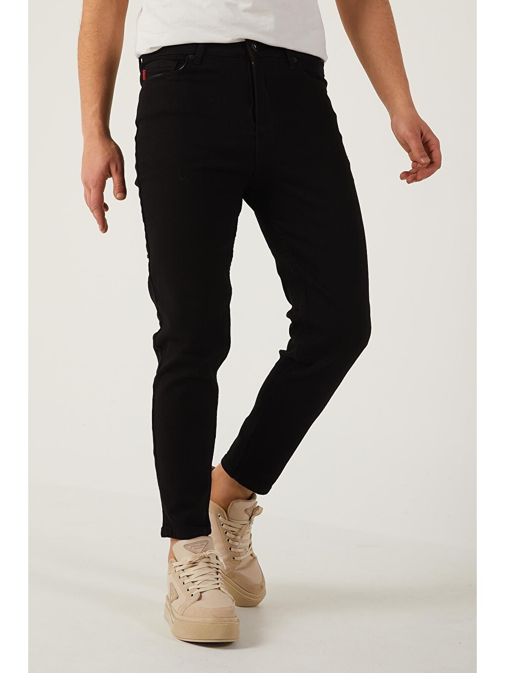 Siyah Erkek Elastanlı Boyfriend Jean Denim Pantolon-3