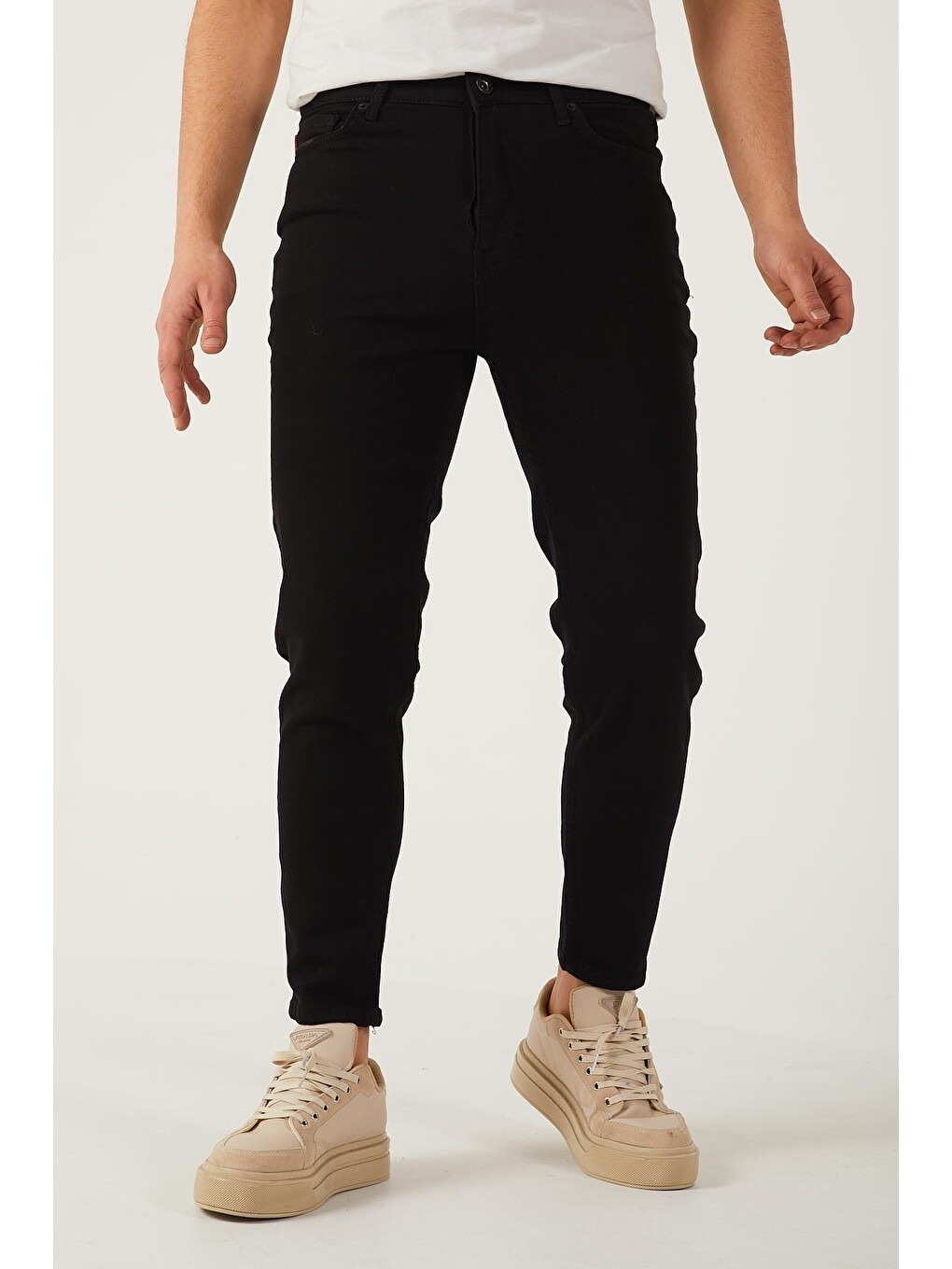 Siyah Erkek Elastanlı Boyfriend Jean Denim Pantolon-4