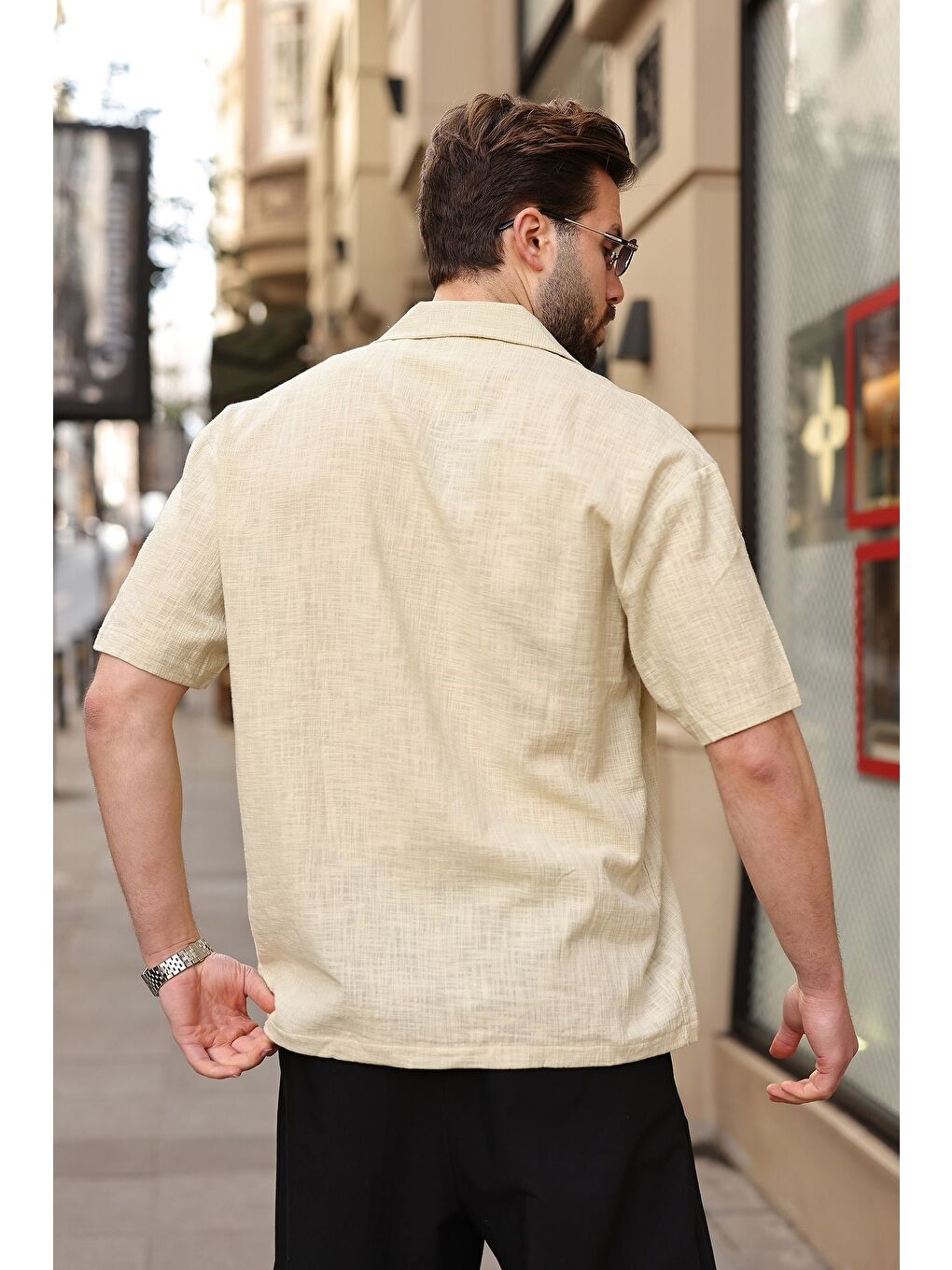 Mint Yeşili %100 Pamuklu Rahat Kesim Erkek Gömlek E6773-2