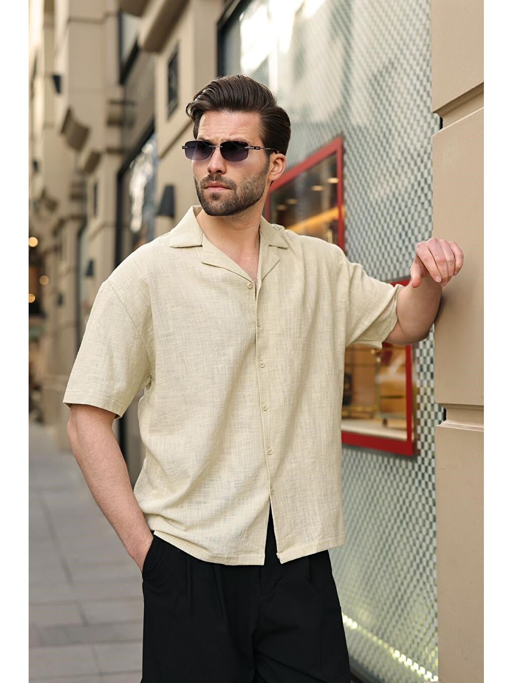 Mint Yeşili %100 Pamuklu Rahat Kesim Erkek Gömlek E6773-4