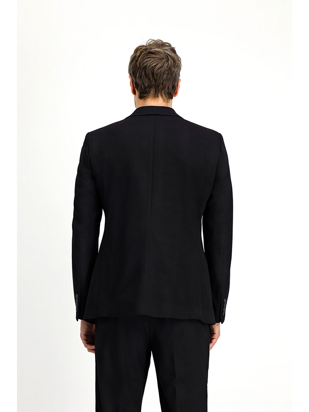 Siyah Slim Fit Dar Kesim Klasik Ceket-4