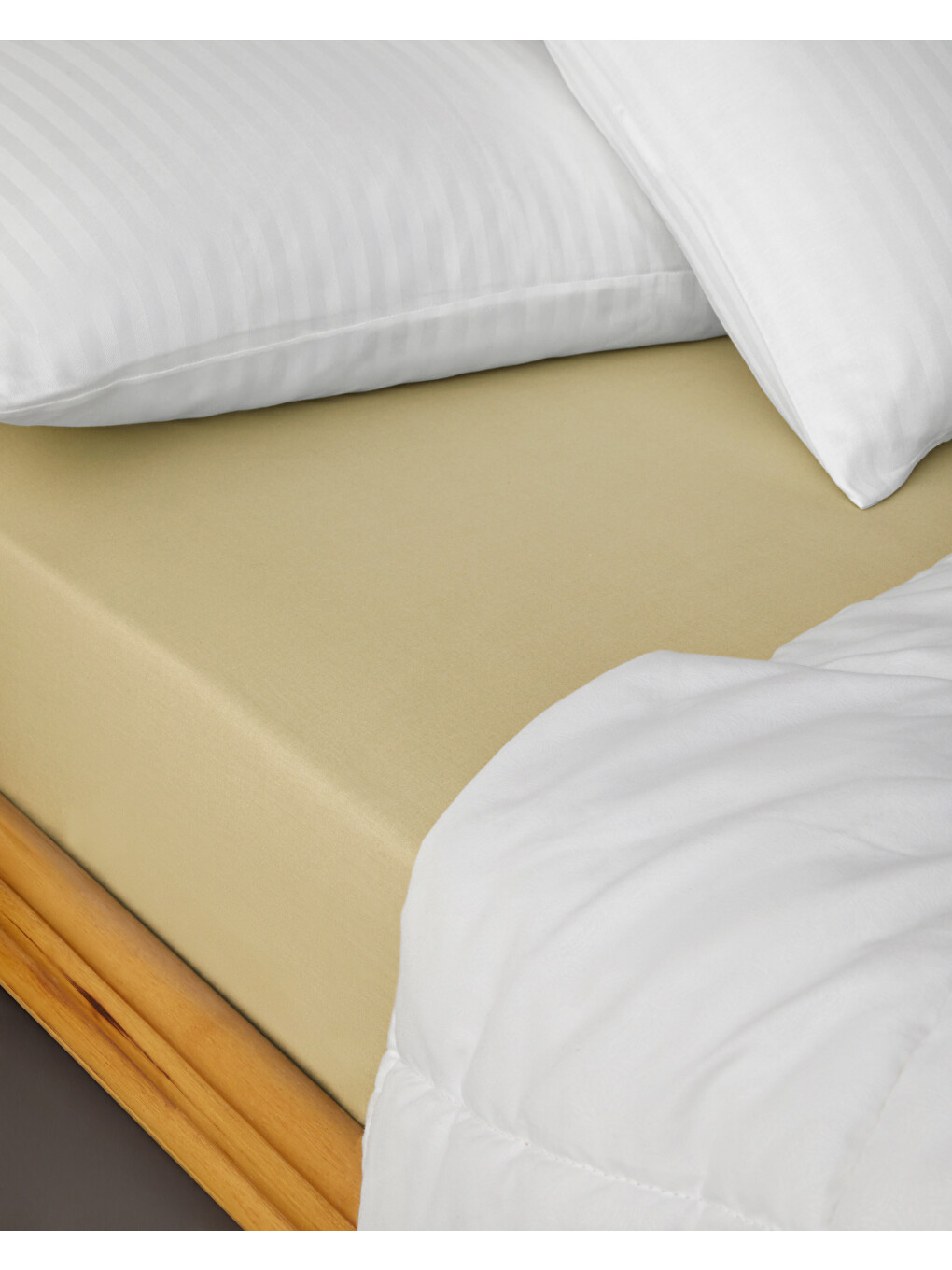 Novella Premium Pamuk Dokulu Tek Kişilik Plus Lastikli Çarşaf 120x200 Cm Açık Sarı-3