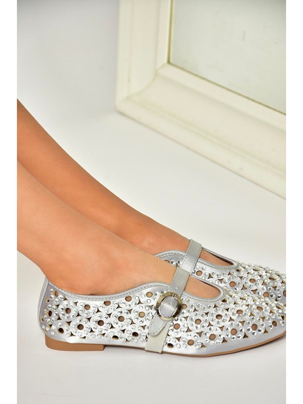 Gri U8200867 Gümüş Kadın Babet-3