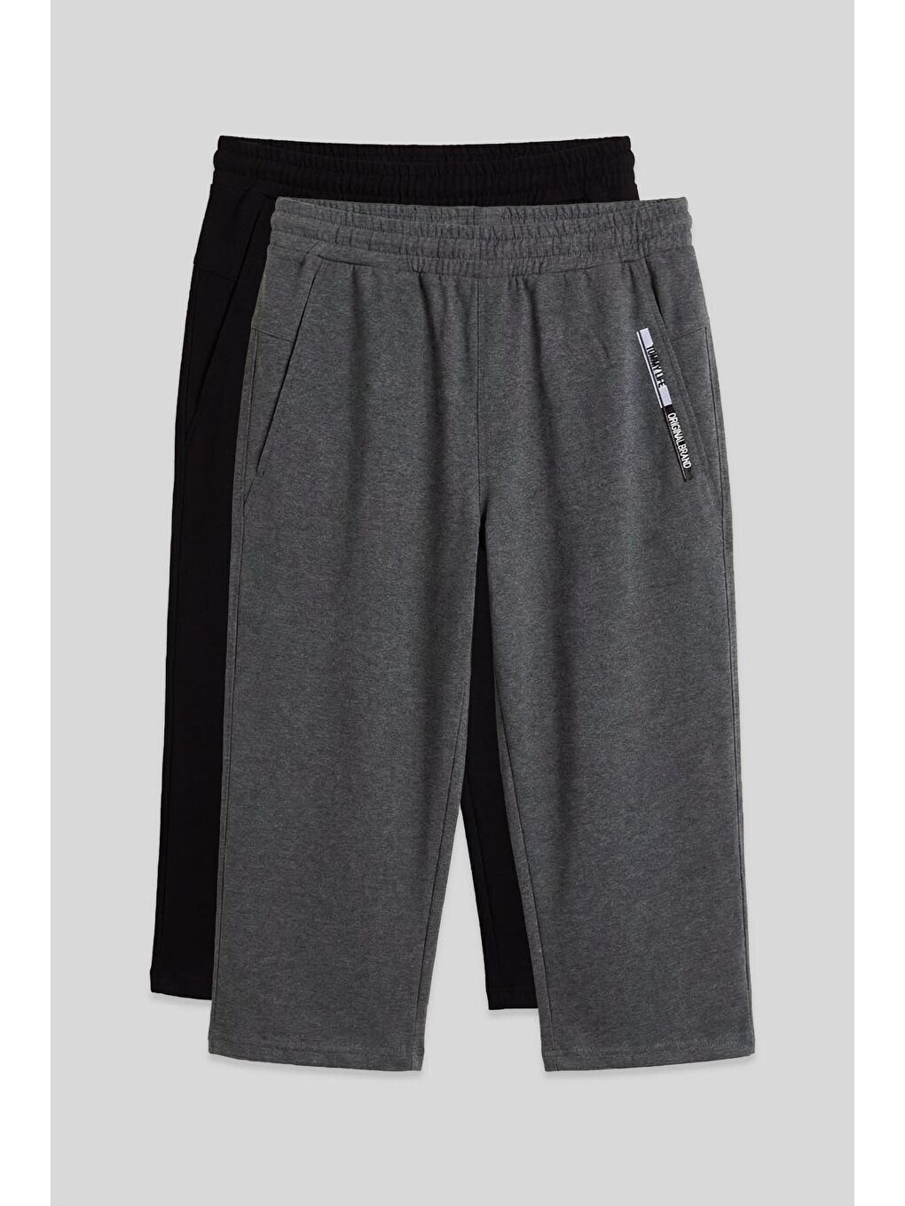 Standart Kalıp 2li Paket Siyah-Antrasit Melanj Erkek Kapri - 83092