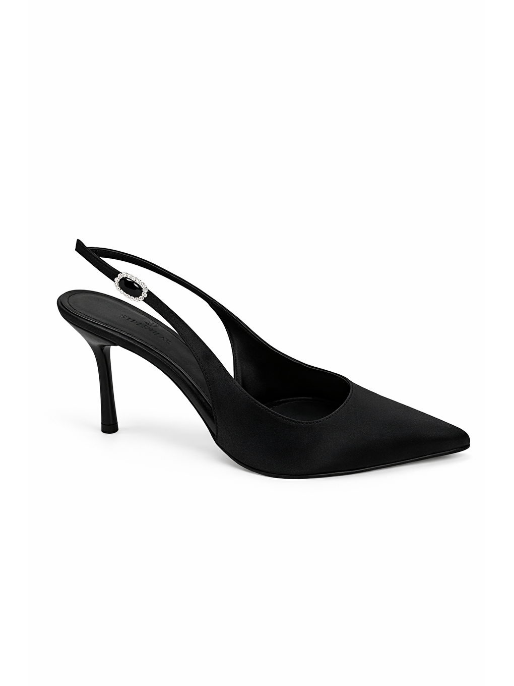 Elsa Kadın Topuklu Saten Ayakkabı Siyah