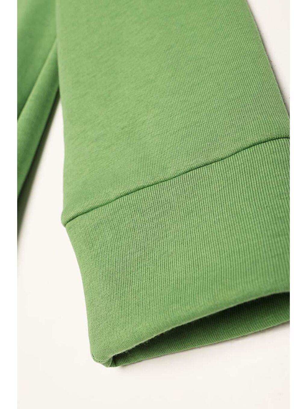Yeşil Kapüşonlu Basic Elbise-5