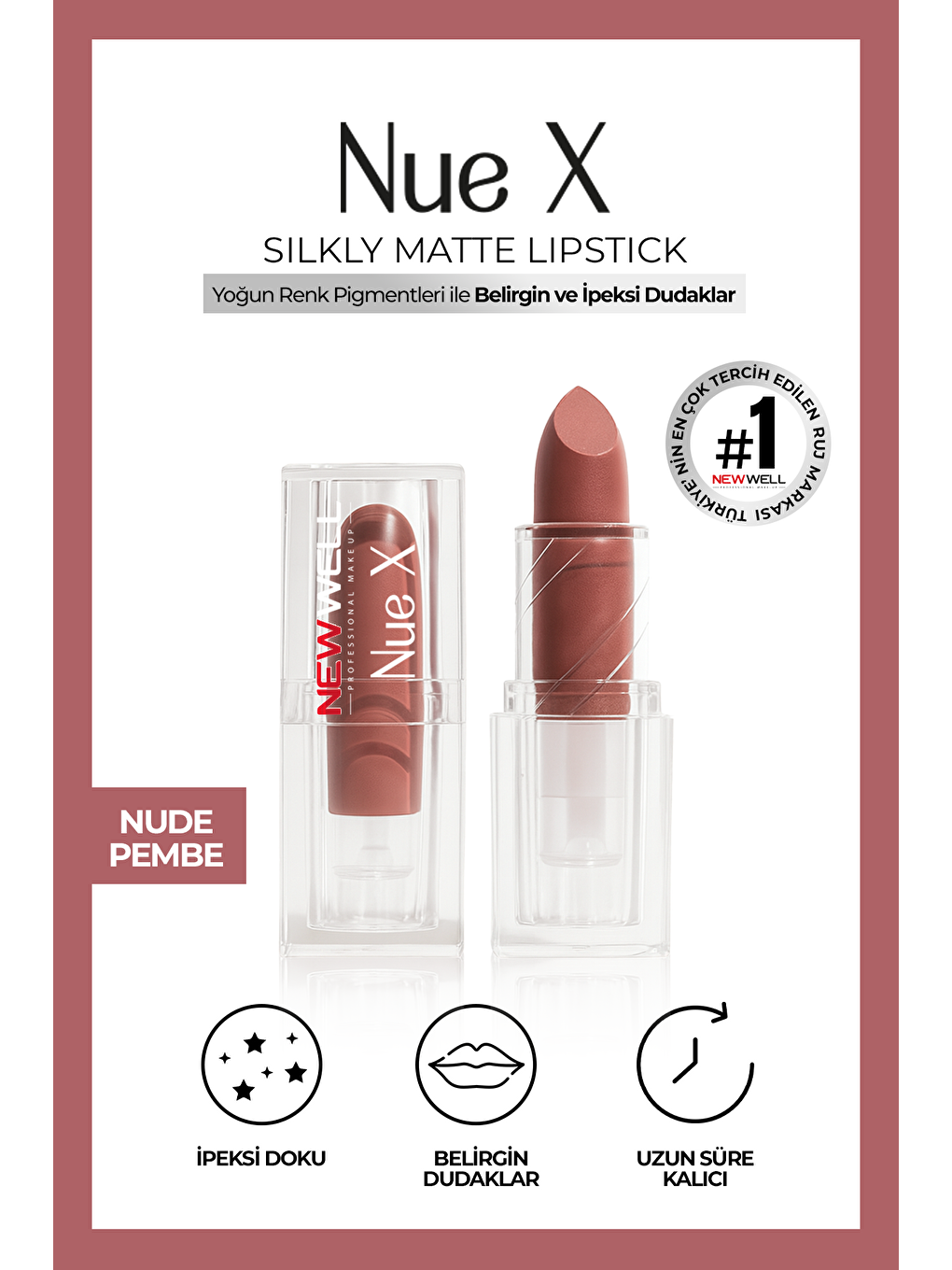 Nue X Silkly Matte Lipstick Nude Pembe 01
