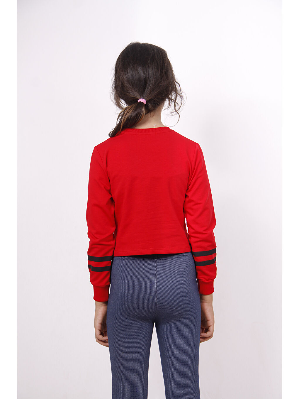 Kırmızı Kız Çocuk Yıldızlı Dream Baskılı Sweatshirt-3