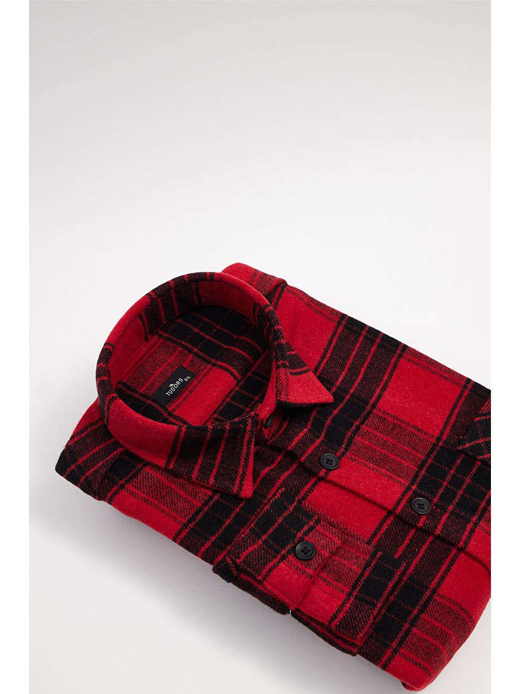 Karışık Erkek Big Size Büyük Beden Uzun Kollu Cepli Kareli Kışlık Oduncu Gömlek-1