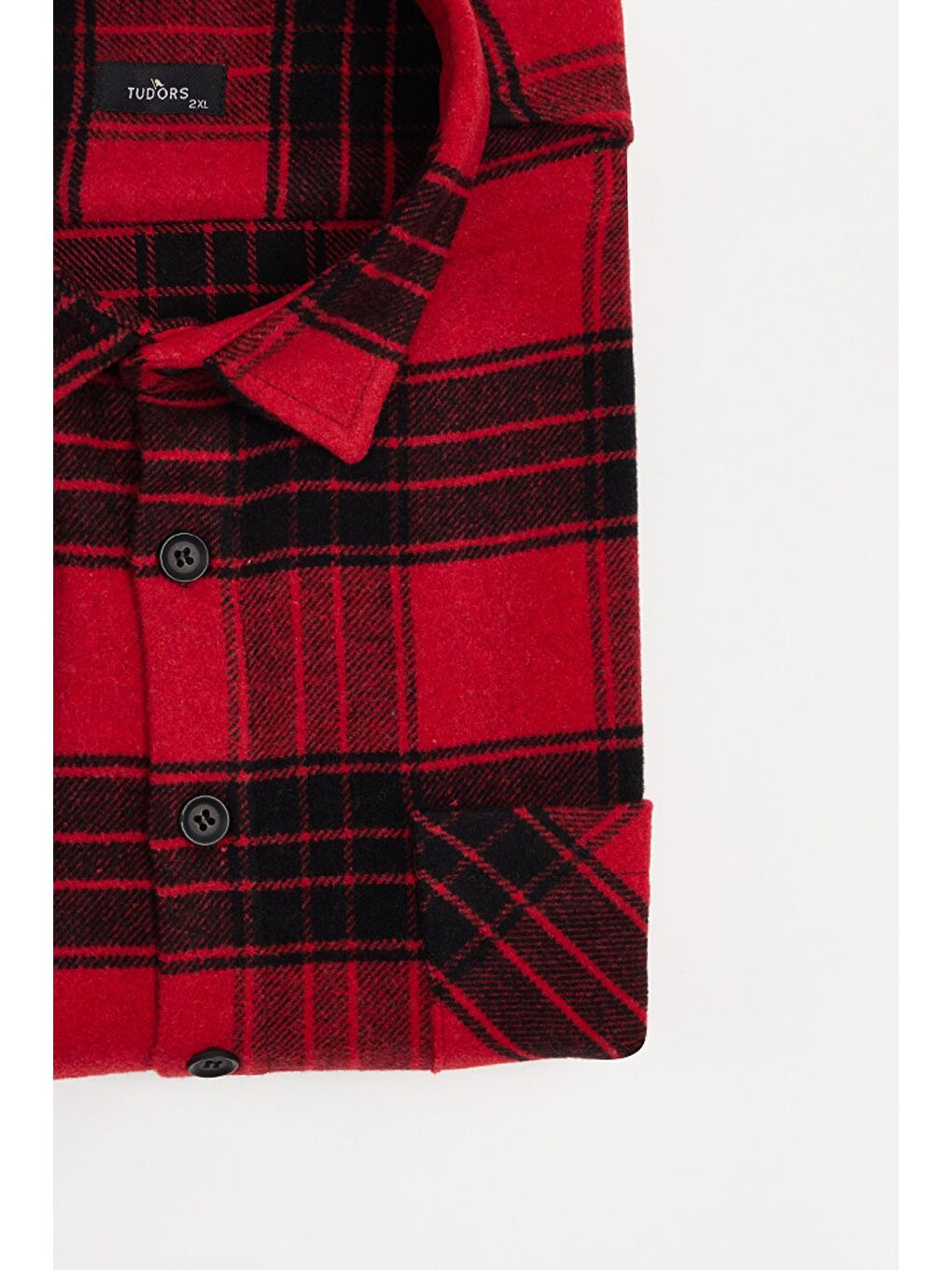 Karışık Erkek Big Size Büyük Beden Uzun Kollu Cepli Kareli Kışlık Oduncu Gömlek-2