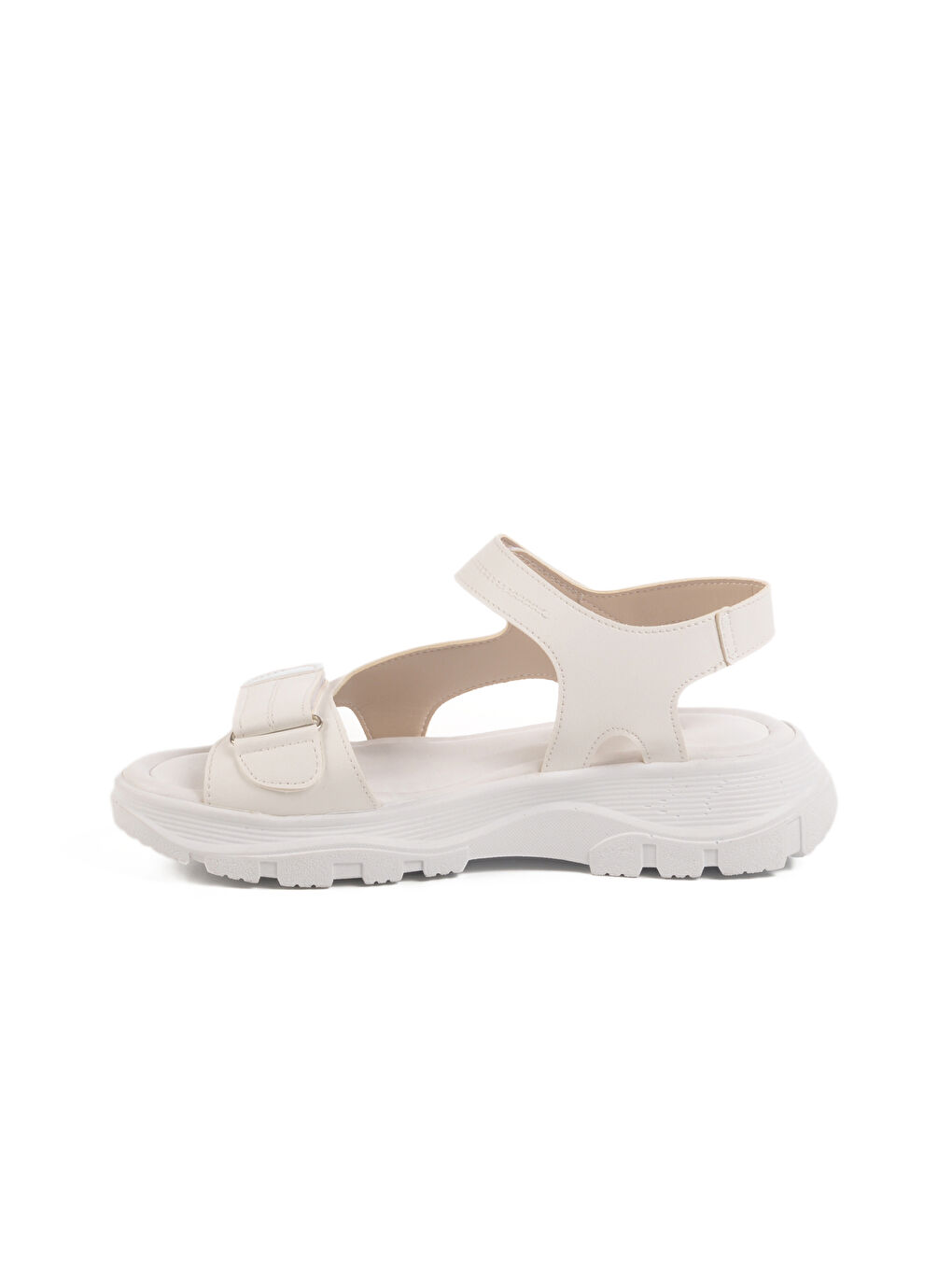 Beyaz Cırtlı Hafif Kadın Sandalet T-006 Z-1