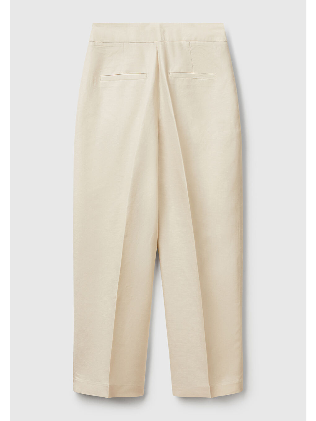 Bej Kadın Taş Rengi Keten Karışımlı Havuç Kesim Pantolon-3