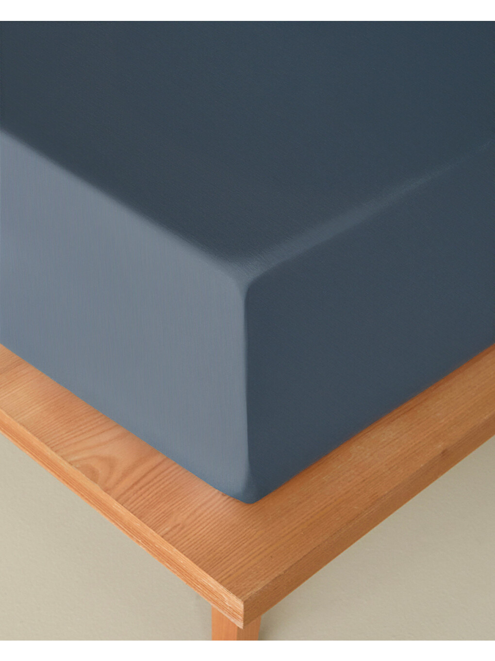 Novella Premium Pamuk Dokulu Tek Kişilik Plus Lastikli Çarşaf 120x200 Cm Denim Mavi-2
