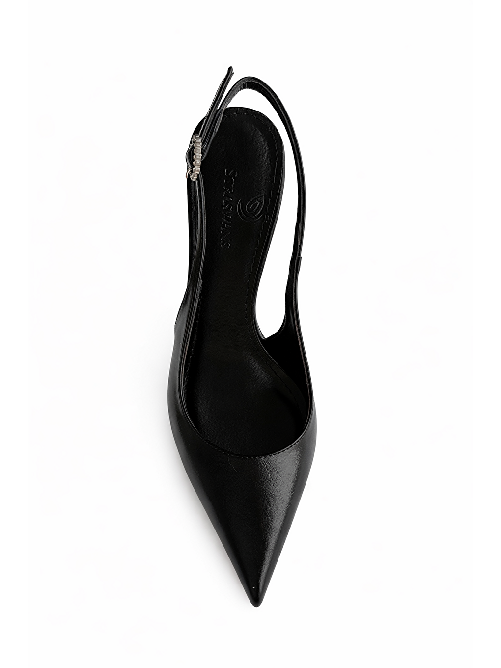 Elsa Kadın Topuklu Kırışık Deri Ayakkabı Siyah-1