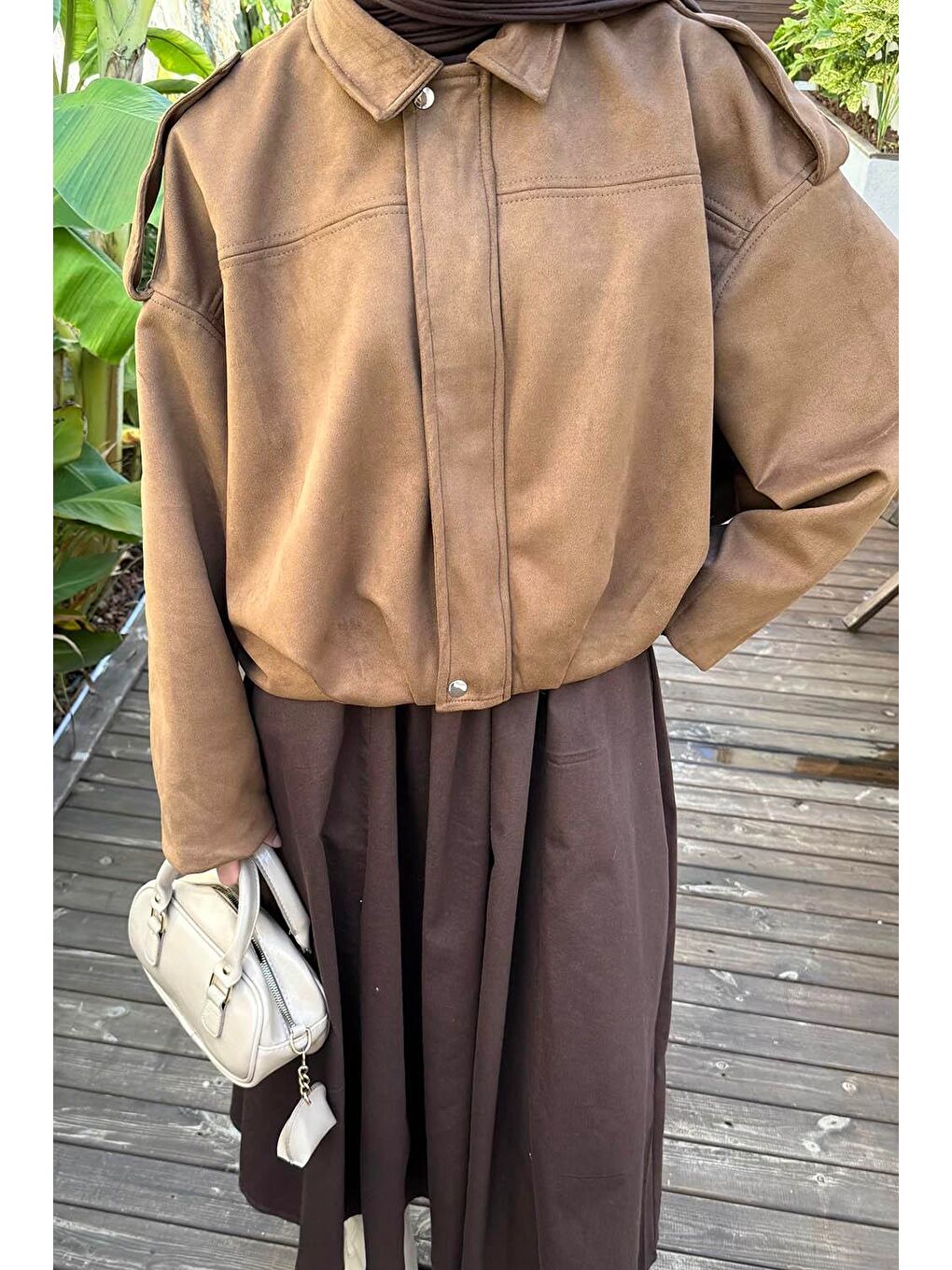 Kahverengi Scuba Süet Mont Camel-1