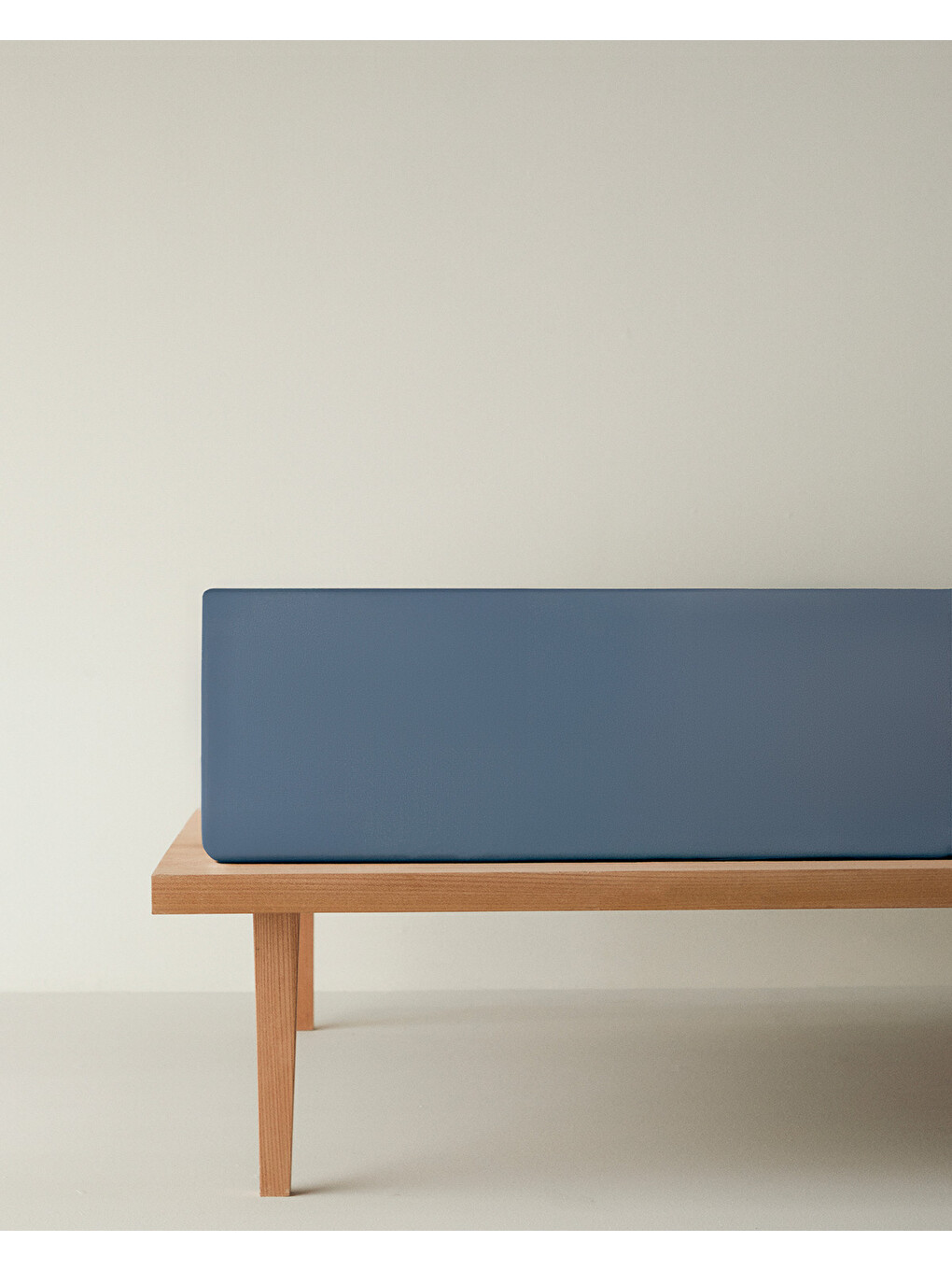 Novella Premium Pamuk Dokulu Tek Kişilik Plus Lastikli Çarşaf 120x200 Cm Denim Mavi-5