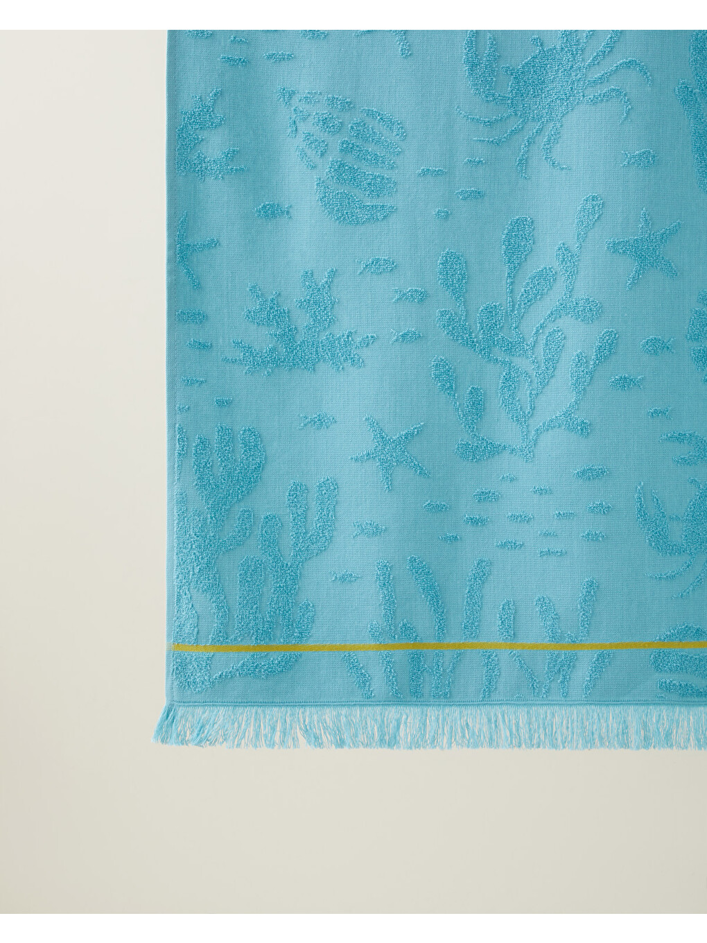 Yeşil Ocean Whisper Pamuk Plaj Havlusu 70x140 Cm Mint-1