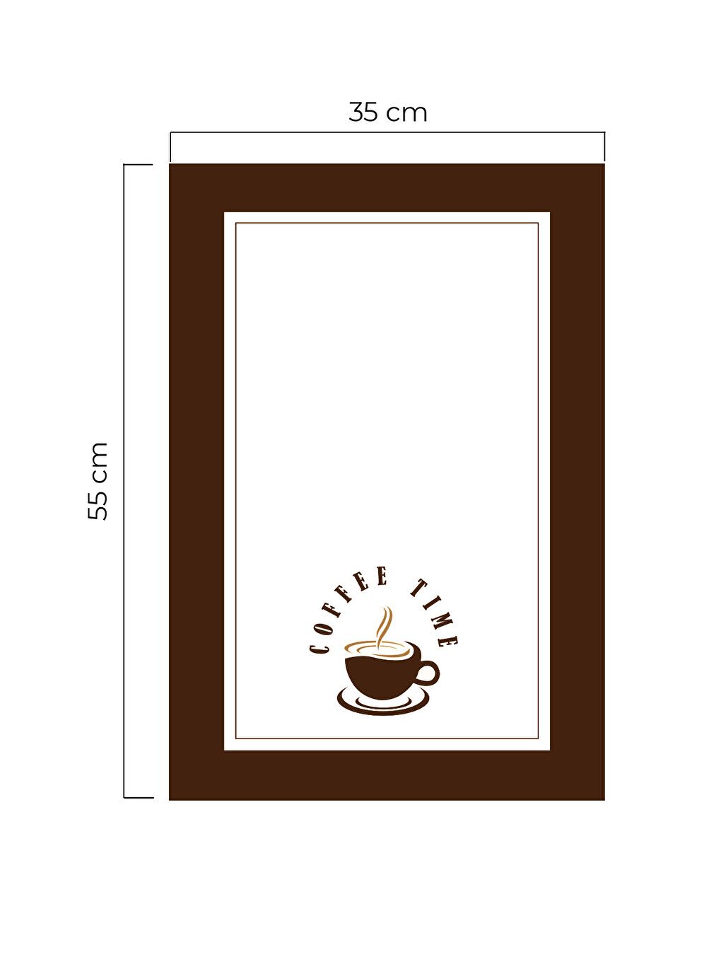 BARISTA-1 Coffee Time Desenli Kahverengi Kenarlı Mutfak Havlusu&Kurulama Bezi 35x55-2