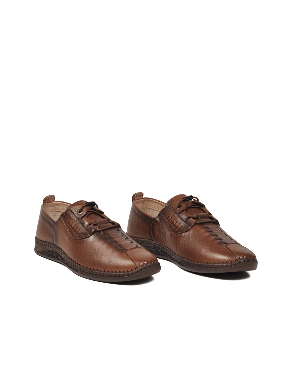 Kahverengi Erkek Hakiki Deri Hafızalı Rahat Taban Smart Casual Bağcıklı Ayakkabı Kahve M783 M-2