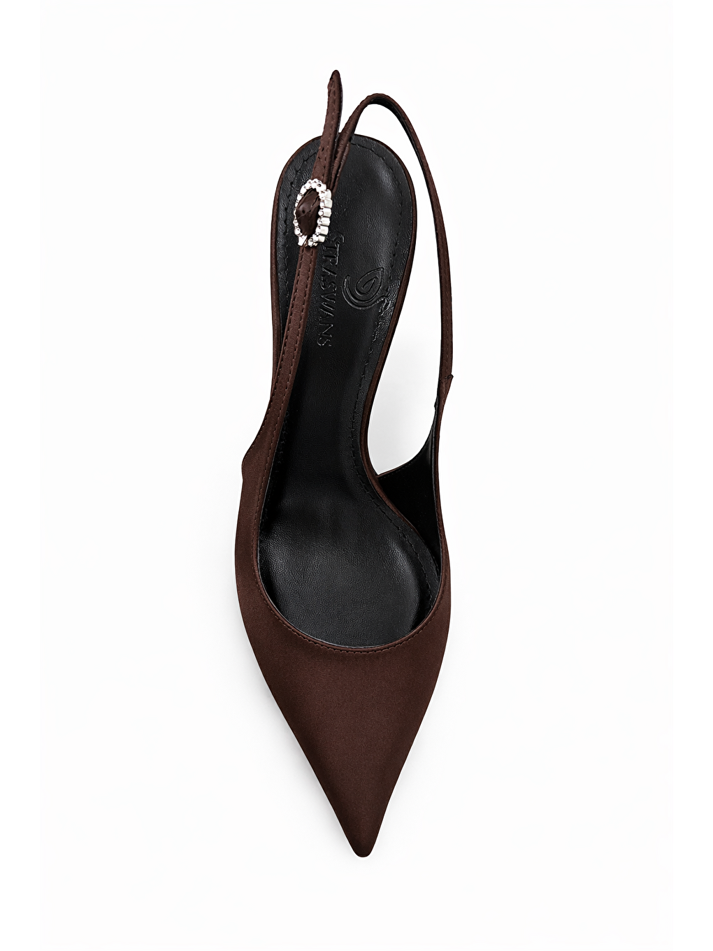 Kahverengi Elsa Kadın Topuklu Saten Ayakkabı Kahve-1